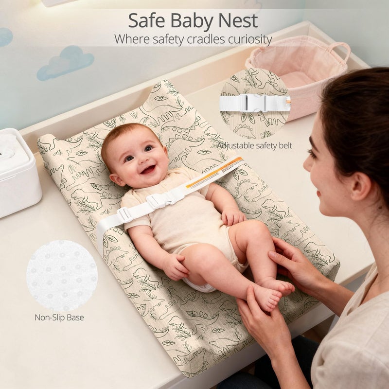 JVEOO Muslin Baby Changing Pad, 2 Pack Muslin Soft Cotton Covers & Waterproof Lining Foam Diaper Changing Table Pad 32" x 16.6" Mat for Dressers - Image 3